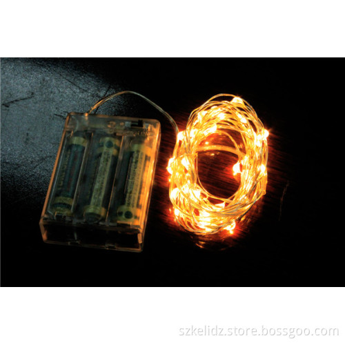 Battery Power 3m Long 30 LED Indoor Decoration wedding Silver LED String Bright Green Light
